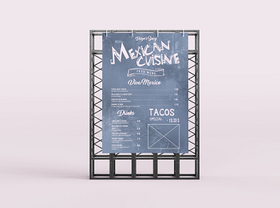 Modern Mexican Food Menu Template design illustration latest new psd psd mockup