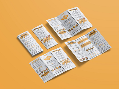 Attractive Cafe Menu Bi Fold Brochure Design Template