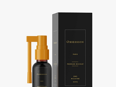 Free Small Spray Bottle Packaging Mockup bottle branding creatives design free illustration latest logo mockup modern new packaging photos psd mockup small sprey