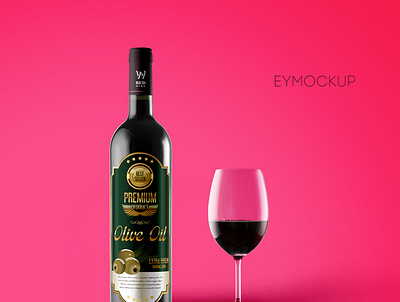 RED BLACK WINE BOTTLE LABEL MOCKUP 3d animation black bottle branding colors creative design graphic design illustration images label latest logo mockup new psd mockup red vector wine