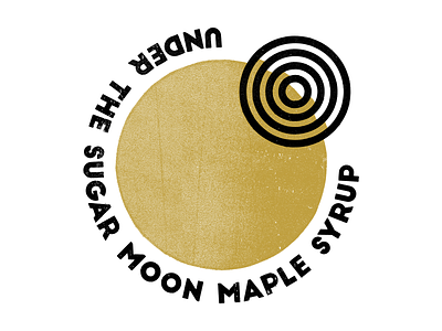 Under The Sugar Moon Maple Syrup branding label logo maple syrup moon moon logo ripple round
