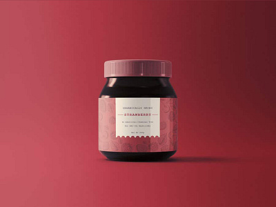 oraganic dried strawberry food product label design