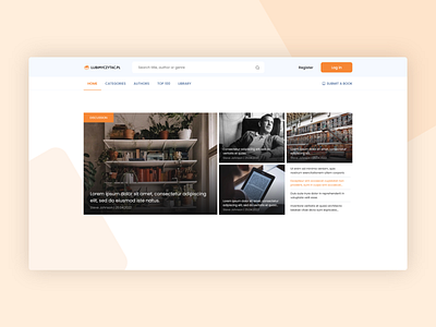 Landing page and website | Books & News Site | Concept book branding design graphic design hero section landing landing page search social ui ux web website www