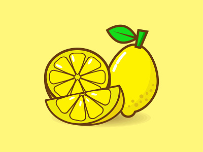 Vector graphic illustration of Lemon fruit with cute style art design flat fruit icon illustration illustrator lemon lemonade minimal vector