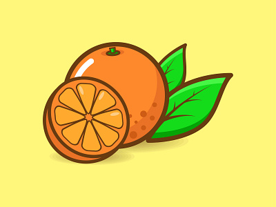 Vector graphic illustration of Orange part 2 with cute style art design flat fruit icon illustration illustrator minimal orange vector