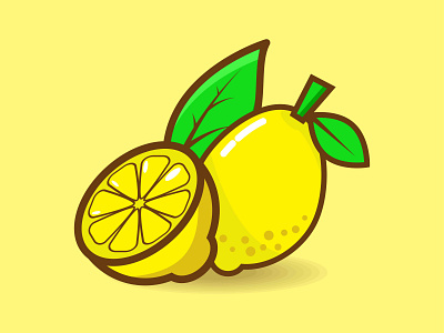 Vector graphic illustration of Lemon 2 with cute style art design flat fruit icon illustration lemon lemonade minimal vector