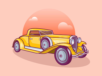 Duesenberg J Murphy 1931 art classic classic car concept cute car design flat icon illustration luxury car mascot minimal old car retro retro design super car vector vintage design