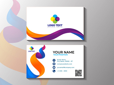 White Name Card Gradient Wave By Aptino Pratama On Dribbble