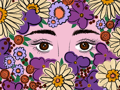 Primavera digital eyes flower illustration flowers illustration nature procreate