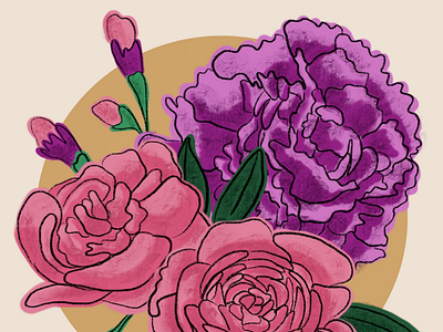 Floral Excercise illustration peony procreate rose