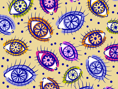 Flower Visions design eye catching eyes flower illustration illustration pattern procreate