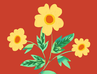 Warm and Cool Flowers color palette flowers illustration nature procreate