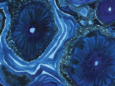 Azurite azurite blue illustration minerals rocks watercolor