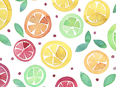 Summer Citrus citrus design fruit illustration pattern summer watercolor