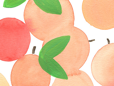 Peaches and Oranges acrylic citrus fruit orange painting pattern pattern design peach summertime
