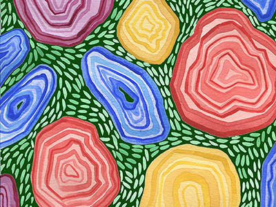 Agate Pattern agate green illustration mineral pattern vibrant watercolor