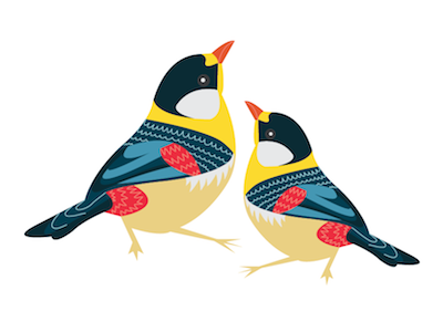 Birds of a Feather birds illustration vector