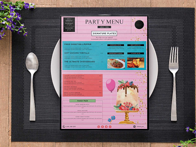 Birthday Dinner Party Menu Design Template birthday design dinner party latest menu new psd psd mockup