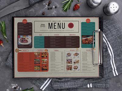 Restaurant Menu Horizontal Design Template