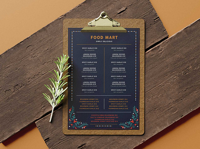 Food Mart Christmas Menu Design Template christmas design food mart latest menu new psd psd mockup