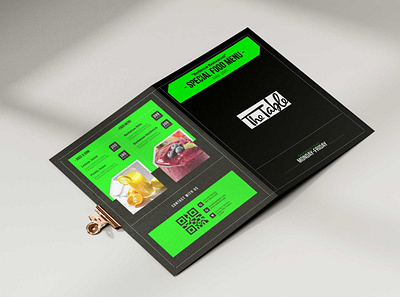 Food Cafe Bi-Fold Menu Design Template bi fold design latest menu new psd psd mockup