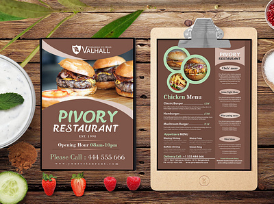 Restaurant A4 Two Side Menu PSD Template design latest menu new psd psd mockup restaurant two side