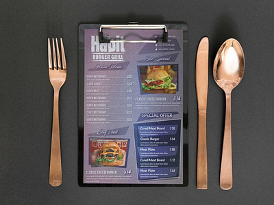 Western Grill Menu Design Template