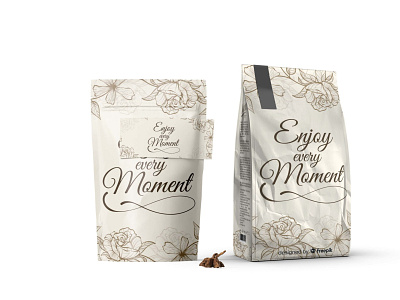 Enjoy the Moment Stand Packet Mockup design latest new packet psd psd mockup stand up packet