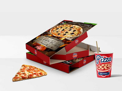 Delicious Pizza Box Packaging Mockup