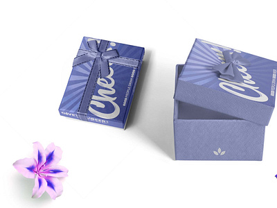 Beautiful Purple Box Packaging Mockup