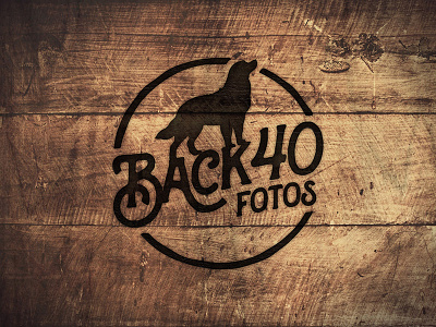 Back 40 Logo circle design dog logo logo design photography wood