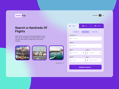 violet-trip web site for flight booking