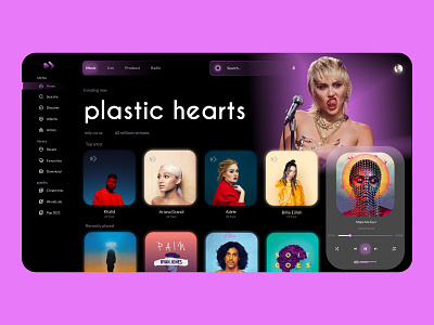 play after - Music Streaming Dashboard app application applications beats branding dark design icon logo music music app music player purple ui ui design ux web web design website website design