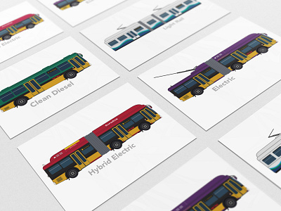 Transit Vehicles Vector Illustration