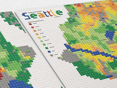 Lego Map - Income in Seattle bricks experimental income lego maps seattle