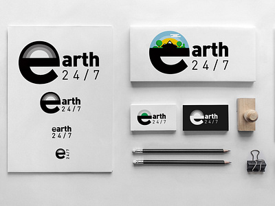 Earth 24/7 Logo brand identity branding earth environment logo nonprofit