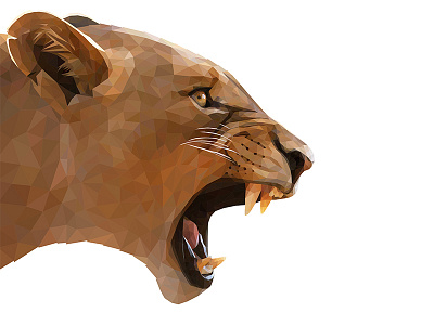 Low Poly Lioness animal cat design drawing face geometric head illustraion illustration illustrator lion lioness low poly low poly lowpoly lowpolyart realism triangles vector