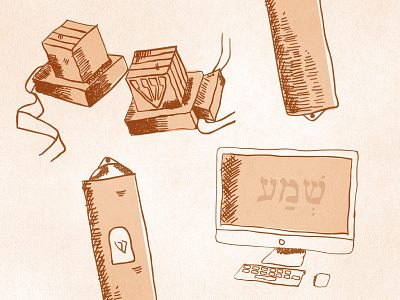 Judaic Icons crosshatching draw icons sketch tablet vintage wacom