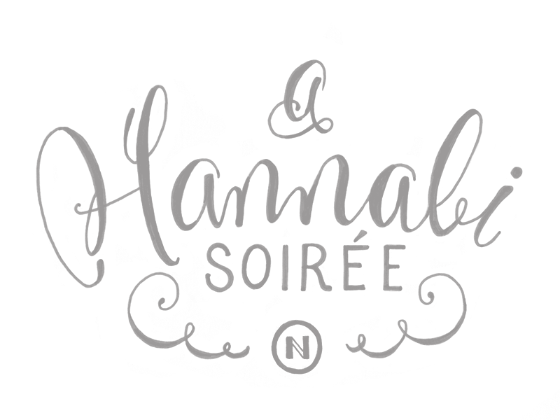 Hannabi Soirée corporate grey handlettering invitation invite party silver swash yellow