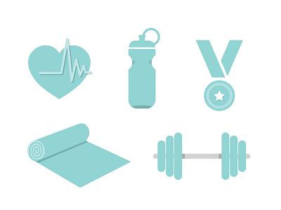 Gym Icons blue brooklyn gym icon set icons luxury medal teal weights workout yoga yoga mat