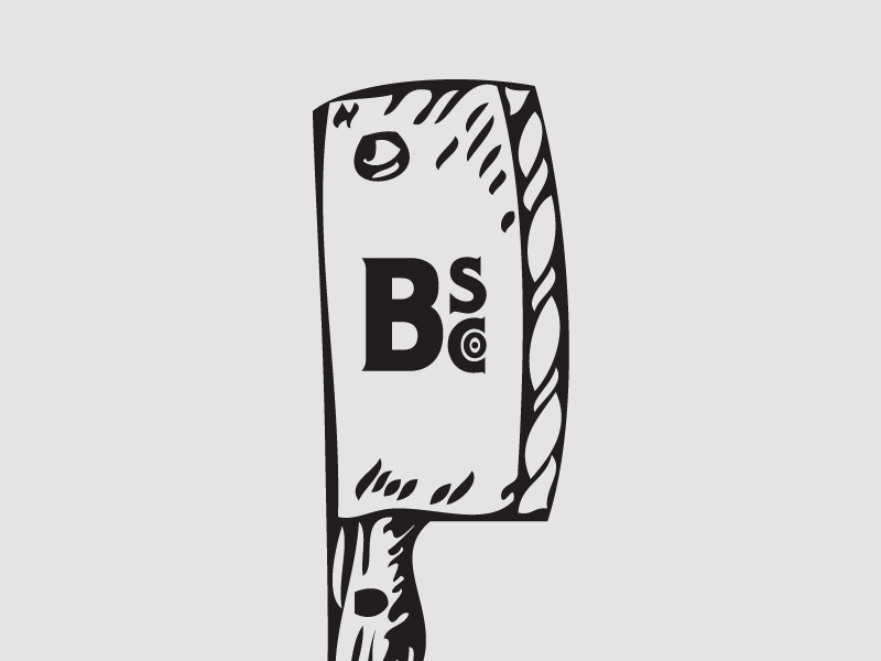 BS Co crest wip brand identity restaurant steak black and white secondary logo logo mark
