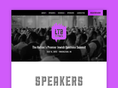 LTB Conference Homepage business business conference conference entrepreneurship homepage navigation schedule speakers ui ux web design