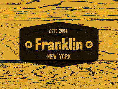 Franklin Badge badge grunge illustrator new york ny retro texture wood
