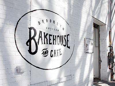 Bakehouse Storefront bakery brooklyn cafe facade handlettering logo restaurant branding sign painting signage storefront typography white bricks