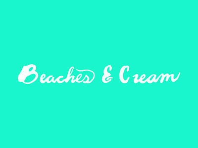 Logo Wordmark beach brand dev brush strokes cream illustration neon green shadow water word mark