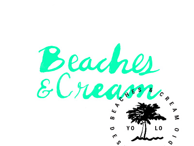 B&C Stamps beach branding cream ink bleed logo mark neon green play portfolio script stamp yolo