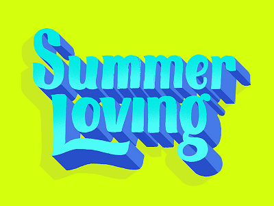 Summer Loving display type editorial fun handlettering neon season shadows summer sun title typography zine