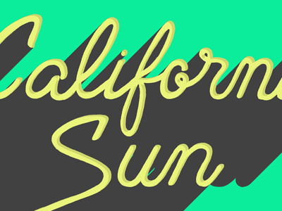 California Sun california display type editorial handlettering neon season shadows summer sun title typography zine