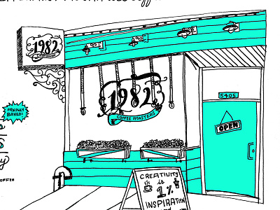 1982 Coffee cafe coffee diy foods handlettering illustration restaurants single origin two color typography zine