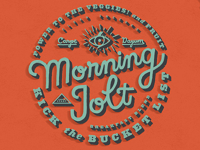Morning Jolt Label am cafe carpe diem coffee gif handlettering morning morning jolt retro smoothie sticker typography